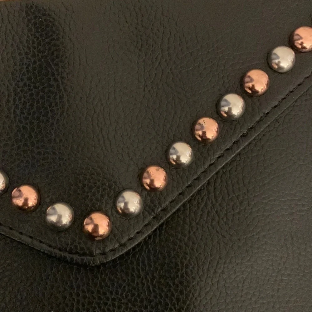 B-Low The Belt Black Envelope Style Studded Clutch Chic Modern Stylish